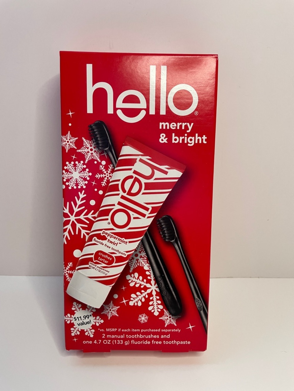 NIB hello Peppermint Twist Toothpaste & Toothbrush Set - Expires July/2027.